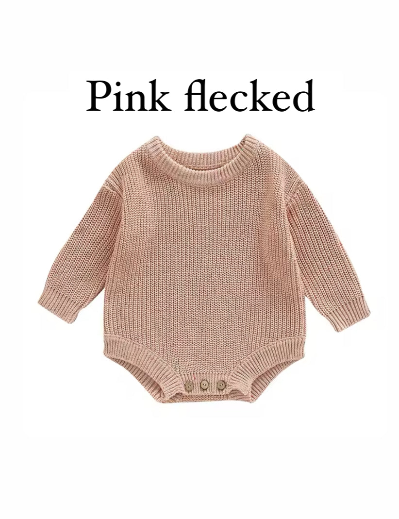 Long Sleeve Name Knitted Baby Romper