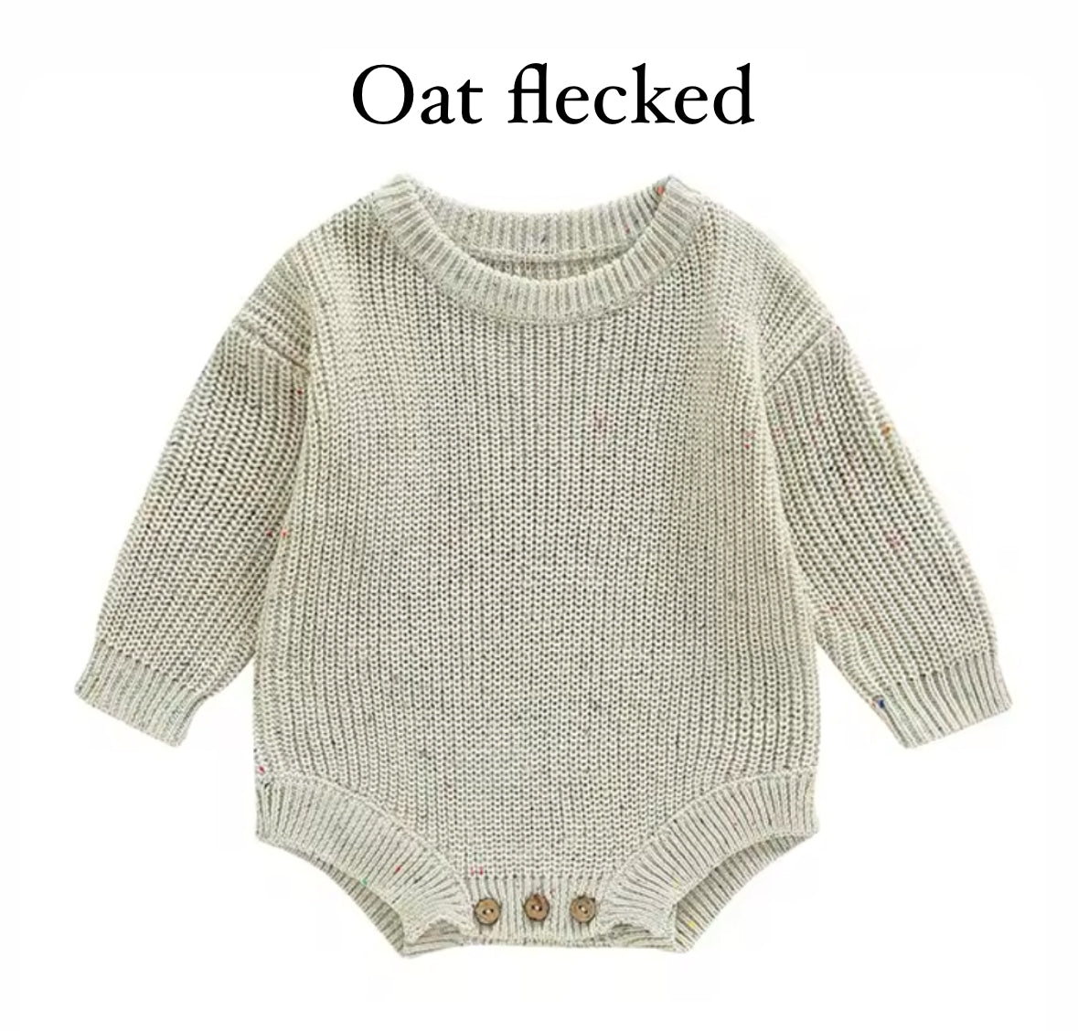 Long Sleeve Name Knitted Baby Romper